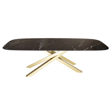 Table STAR avec plateau tonneau en céramique différentes