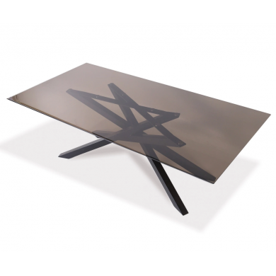 STAR table in rectangular glass various sizes and finishes