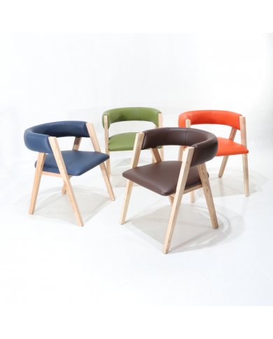 ADELINE armchair in fabric, leather or velvet in various colours