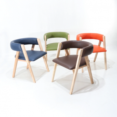 ADELINE armchair in fabric, leather or velvet in various colours