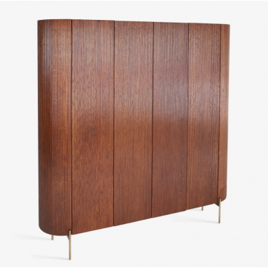 OVAL TEAK bookcase in walnut wood, various finishes