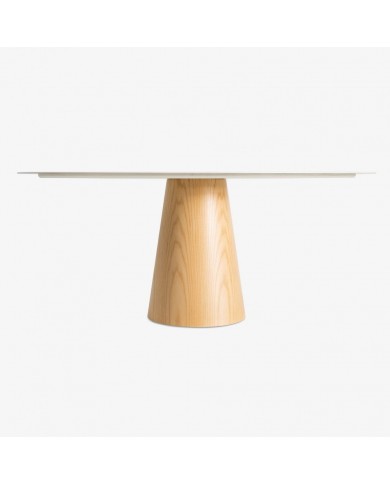 ANDROMEDA oval ceramic table with MDF wooden base