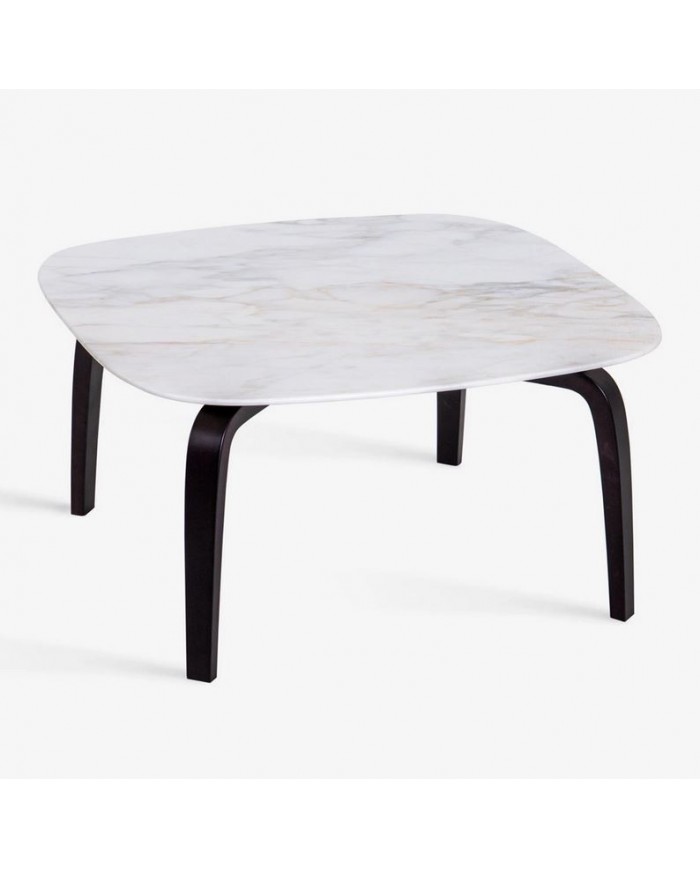Tavolino moderno da salotto effetto Marmo di carrara nero