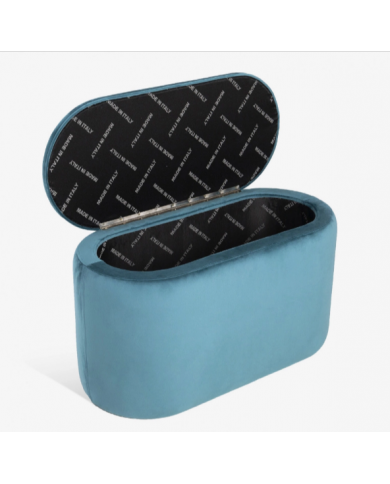 NOEL storage pouf in fabric, leather or velvet, various colours