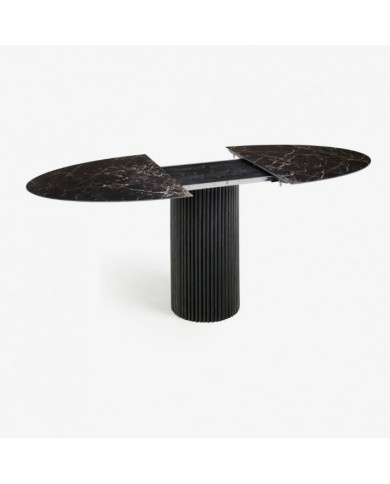 Extendable oval ceramic TEAK table in various sizes and finishes