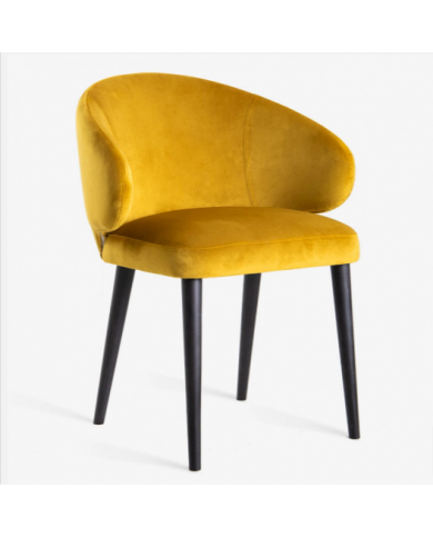 ASTON chair with velvet armrests in various colours
