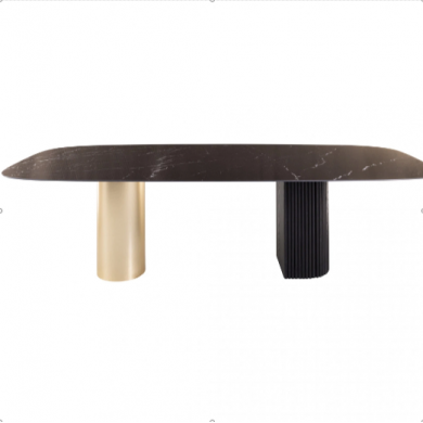 VIVIEN table with barrel top in ceramic various finishes and
