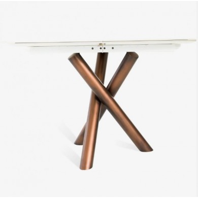 Tavolo X-TABLE allungabile a botte con piano in ceramica varie