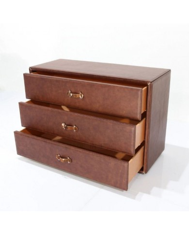 OLIMPIA chest of drawers in antique leather, various finishes