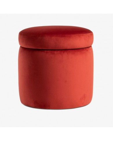 RODOLFO storage pouf in fabric, leather or velvet in various