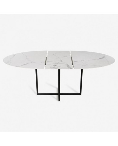 AVA extendable oval ceramic table in various sizes and finishes
