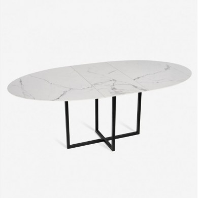 AVA extendable oval ceramic table in various sizes and finishes