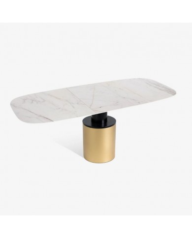 Table extensible PANDORA en forme de tonneau en céramique en