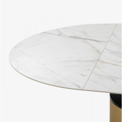 PANDORA EXTENDABLE round ceramic table in various sizes and