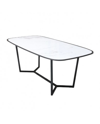 CAROL table with barrel-shaped ceramic top in various sizes and