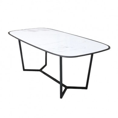 CAROL table with barrel-shaped ceramic top in various sizes and