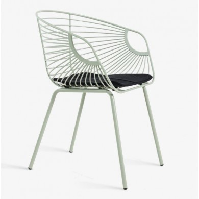 EVA metal chair with leather cushion in various colours