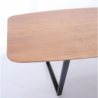 Table ARTE avec plateau tonneau en placage chêne, différentes
