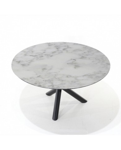 Round ceramic X-TABLE table in various sizes and finishes