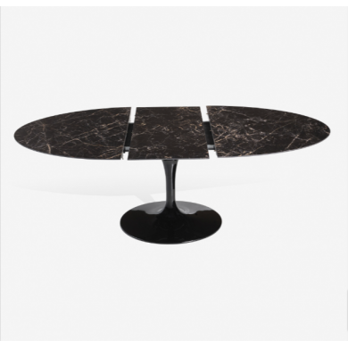 Ausziehbarer TULIP-Tisch, runde/ovale Platte aus Keramik