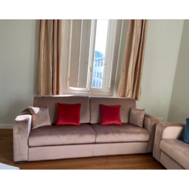 Canapé-lit LONDON en tissu ou velours de différentes couleurs