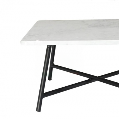 BEMAR TABLE WITH SQUARE TOP IN REAL MARBLE AND METAL BASE