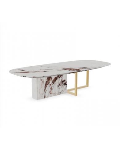 DEA BARREL TABLE TABLE MARBLE TOP METAL LEG VARIOUS FINISHES