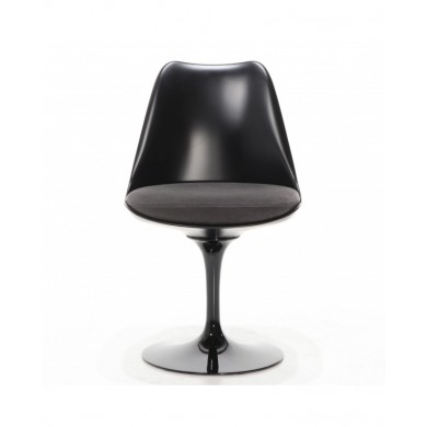 TULIP chair in FIBERGLASS cushion in fabric, leather or velvet in various colours