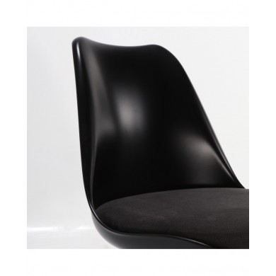 TULIP chair in FIBERGLASS cushion in fabric, leather or velvet in various colours