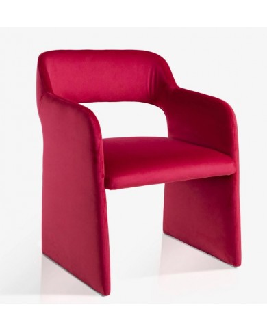 SCACCO ARMCHAIR IN FABRIC, LEATHER OR VELVET, VARIOUS COLORS