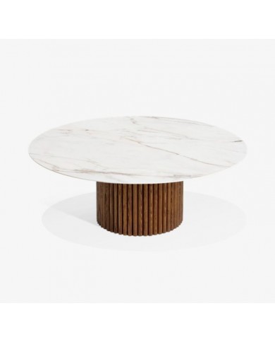 TEAK TABLE IN MARBLE EFFECT CERAMIC VARIOUS FINISHES AND SIZES