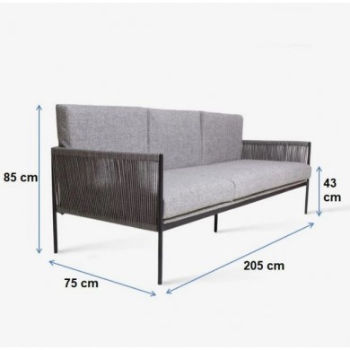 ARUBA Outdoor-Sofa aus geflochtenem Seil, verschiedene Ausführungen