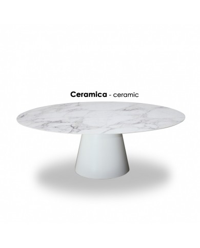 Tavolo ANDROMEDA in ceramica effetto marmo tondo o ovale varie