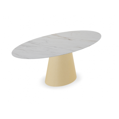 Tavolo ANDROMEDA in ceramica effetto marmo tondo o ovale varie