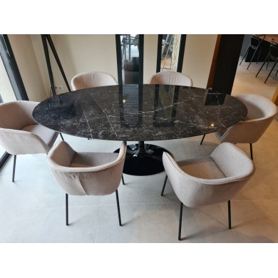 Table TULIP avec plateau en céramique en différentes finitions et tailles