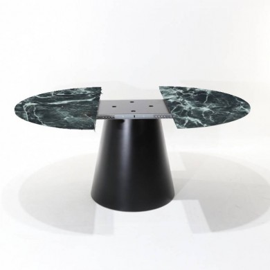 Table EXTENSIBLE ANDROMEDA plateau rond/ovale en céramique en différentes finitions et tailles