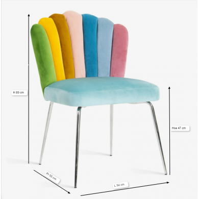 HAND RAINBOW chair in stain-resistant velvet in various colours