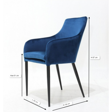 SINFONIA ARMRESTS chair in fabric, leather or velvet, various colours