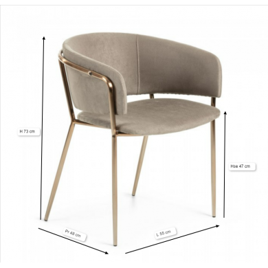 Glatter MISSANDEI-Sessel aus Stoff, Leder oder Samt in verschiedenen Farben