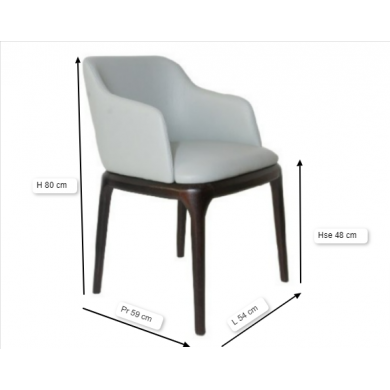 OTELLO chair WITH ARMRESTS in fabric, leather or velvet, various colours
