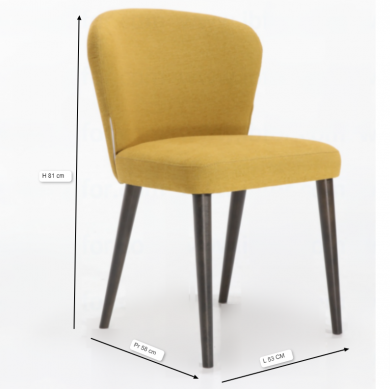 ASTON DINNING chair in fabric, leather or velvet in various colours