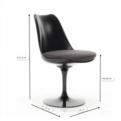 Coussin de chaise TULIP ABS en tissu, cuir ou velours de différentes couleurs