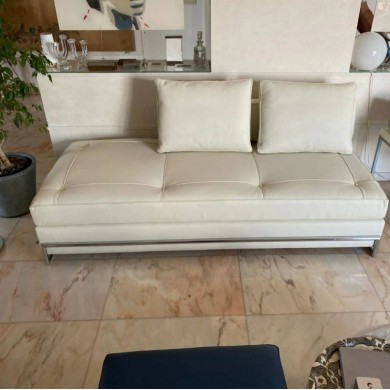 EILEEN GRAY sofa bed with container in leather in various colours