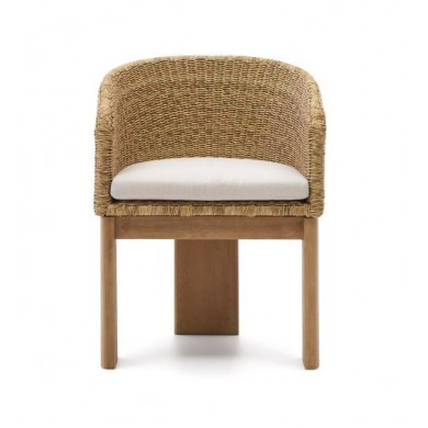 JEIME OUTDOOR WOOD AND RATTAN ARMCHAIR VARIOUS FINISHES