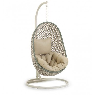DEMETRA SUSPENDED RATTAN AND FABRIC ARMCHAIR VARIOUS FINISHES