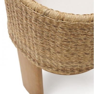 JEIME OUTDOOR WOOD AND RATTAN ARMCHAIR VARIOUS FINISHES